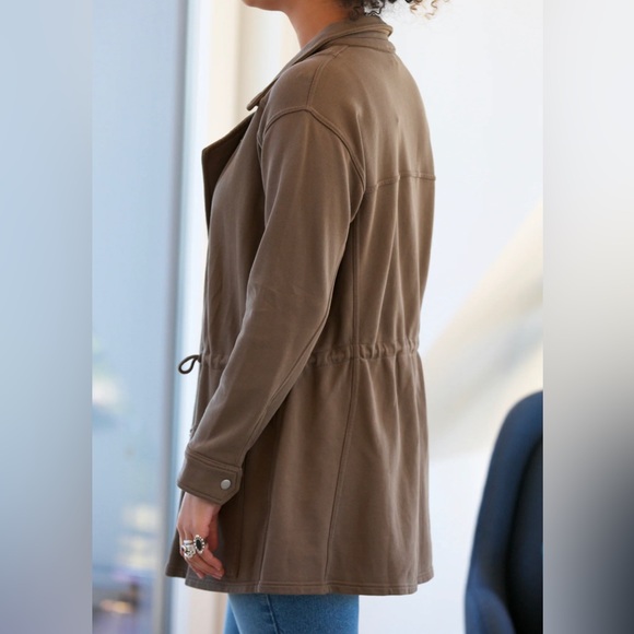 NWT BOBI TERRY UTILITY JACKET in OLIVE Women Size L - Picture 2 of 6